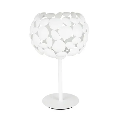 Lampada da tavolo moderna in metallo bianco, lampadina E27, 22x34.5cm