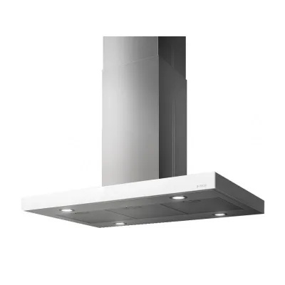 PRONTA CONSEGNA - Elica Cappa a isola JOY ISLAND WHIX/A/90 PRF0104629A finitura acciaio inox e vetro bianco da 90 cm
