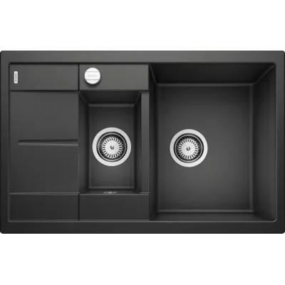 Blanco | Lavello una vasca con vaschetta e gocciolatoio METRA 6 S Compact 1525925 finitura nero da 78x50 cm - Sopratop