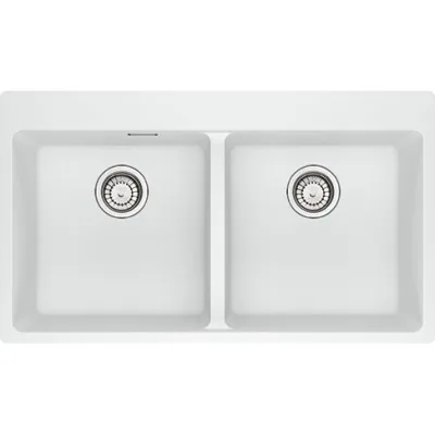 Franke: Lavello due vasche Vasche Sopratop Centro MRG 620-39-39 FTL 114.0666.366 finitura fragranite bianco da 86x50 cm