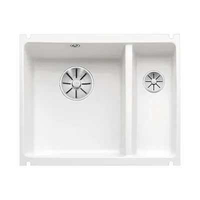 Blanco Lavello una vasca con vaschetta SUBLINE 350/150-U 1514529 in ceramica bianco da 56.7x45.6 cm - Sottotop