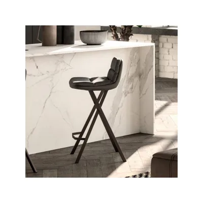Ozzio Sgabello Milo art. S503 con struttura in metallo e seduta in tessuto