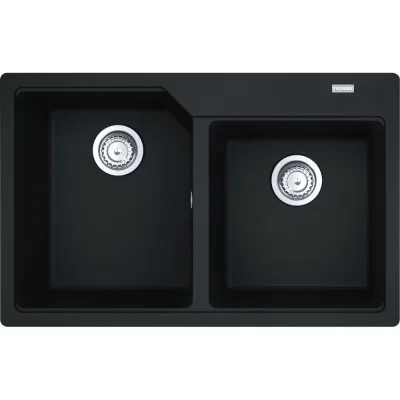 Franke: Lavello due vasche Urban Incasso UBG 620-78 114.0686.764 finitura fragranite nero da 78x50 cm