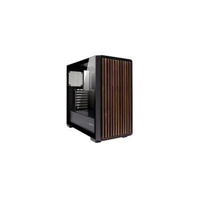 Case Unykach Revelat Madeira NERO ATX MicroATX ITX UK121804 Pannello vetro temperato pannello frontale con doghe legno naturale