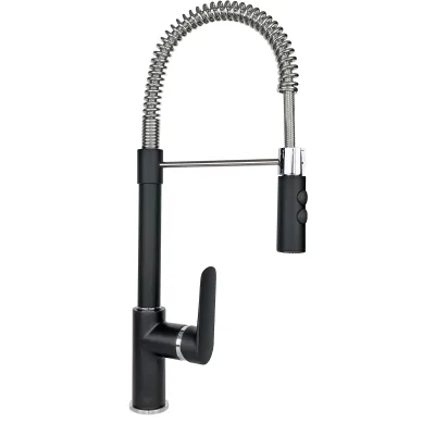 Schock Miscelatore monocomando con doccetta NEW AQUASOFT SXSOFTBK finitura nero e cromato