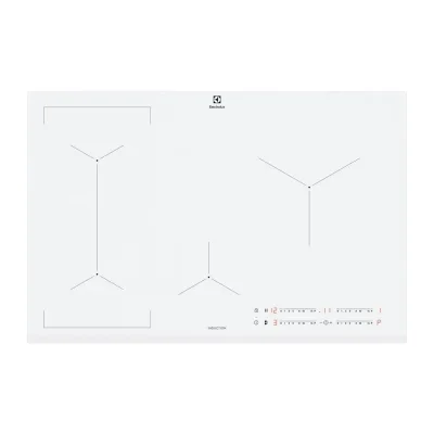 PRONTA CONSEGNA - Electrolux Piano cottura a induzione Bridge EIL83443BW in vetroceramica bianco da 78 cm
