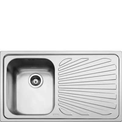 Smeg Lavello una vasca con gocciolatoio a destra SP861D finitura acciaio inox spazzolato da 86 cm - IN PROMOZIONE FINO AL 30/06