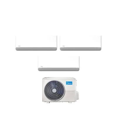 Climatizzatore Condizionatore Midea Trial Split Serie BREEZELESS E inverter 9000+9000+9000 con M3OA-27HFN8-Q Wi-Fi Integrato 9+9+9 A++/A+