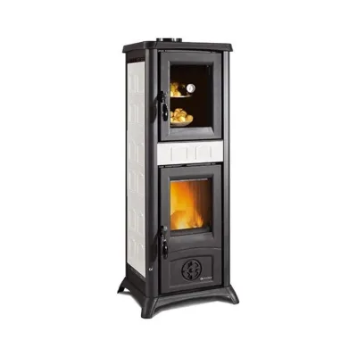 La Nordica Stufa a legna con forno GEMMA FORNO.165 CERAMICA 3009301 finitura elegance bianco infinity