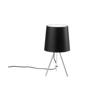 Lampada da tavolo metallo nero, paralume in alluminio, 1 luce E14, 25x43.5cm