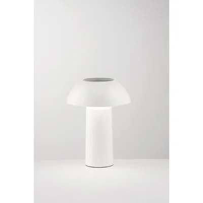Lampada Ricaricabile Led Bianco In Policarbonato 4,5W 300Lm cct Dimmerabile Con Speaker Bluetooth 21X16X16Cm
