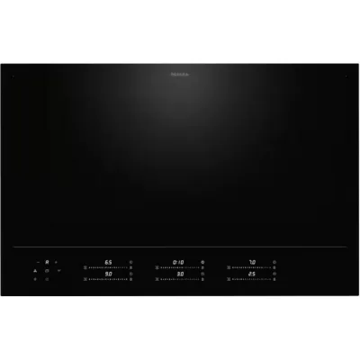 Miele Piano cottura a induzione Filotop/Appoggio KM 8685 FL in vetroceramica nero da 80 cm - RICHIEDERE PREVENTIVO