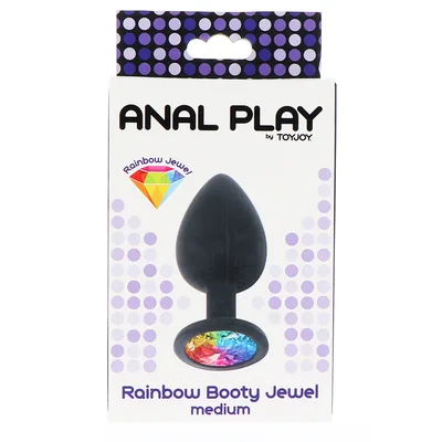 Plug anale Rainbow Booty Jewel Medium silicone gioiello multicolore ToyJoy