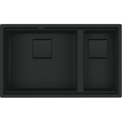 Franke: Lavello due vasche Vasche Sottotop Kubus 2 KNG 120 125.0718.492 finitura black matt da 72x42 cm