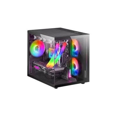CASE MARS Gaming MC-VIEW Minitorre da gioco premium personalizzata Vetro temperato continuo Struttura modulare a doppia camera