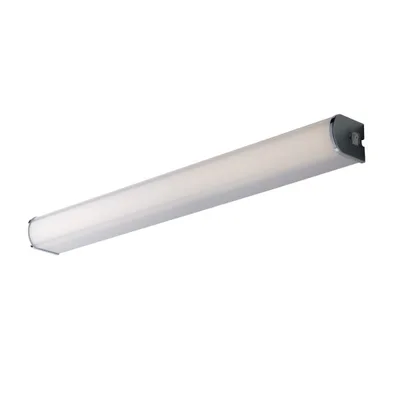 Applique LED bianca e cromo in alluminio e policarbonato 16w 1720lm 4000k ip44 5,3x60x5,5cm