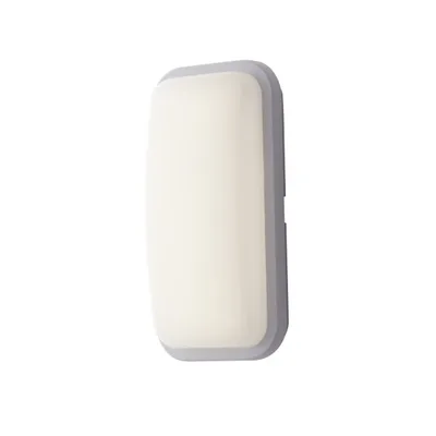 Applique per esterni bianca rettangolare in policarbonato, LED 20W, CCT, 14.6x29.6cm