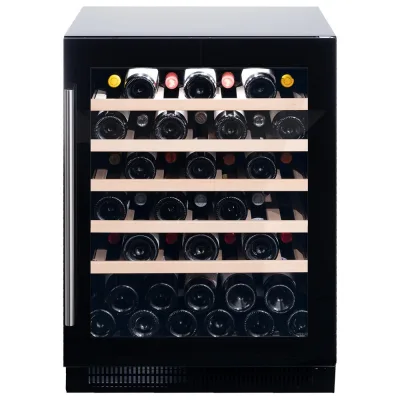 Dunavox Cantina vino a incasso o a libera installazione Flow-46 DAUF-46.138B finitura full glass nero da 59.5 cm