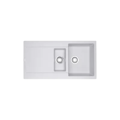 PRONTA CONSEGNA - Franke: Lavello una vasca con vaschetta e gocciolatoio Maris MRG 651 114.0153.911 finitura fragranite bianco da 97x50 cm