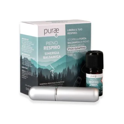 PURAE KIT SINERGIA BALSAMICA PER INALAZIONE CON STICK OLFATTIVO PIENO RESPIRO 5 ML