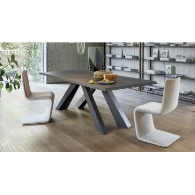 Bonaldo Tavolo fisso Big Table con struttura e piano in argilla spatolata a mano da 250x100 cm