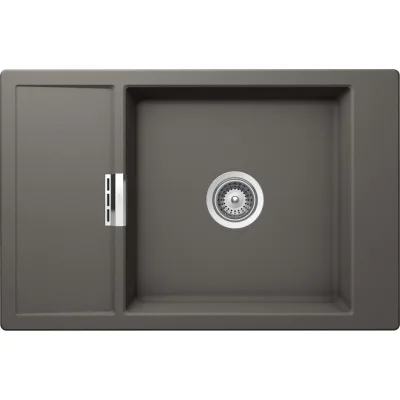 Schock Lavello una vasca con gocciolatoio MONO D100XS MOND100XSA91 finitura silverstone da 78x51 cm