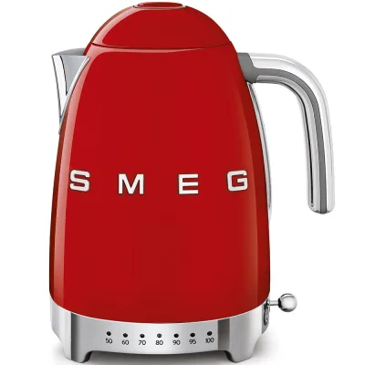 PRONTA CONSEGNA - Smeg Bollitore elettronico a temperatura variabile KLF04RDEU finitura rosso con logo Smeg 3D