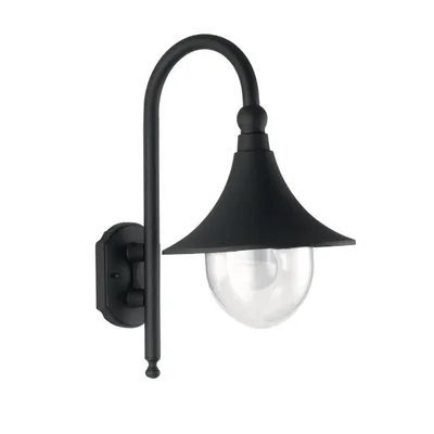 Applique lanterna per esterni nera in alluminio e acrilico, 1 luce E27, 34x48cm