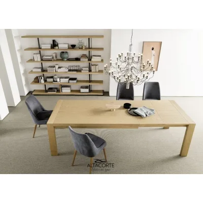 Altacorte Tavolo allungabile Montereal con struttura e piano in legno da 180(270)x100 cm - 2 allunghe