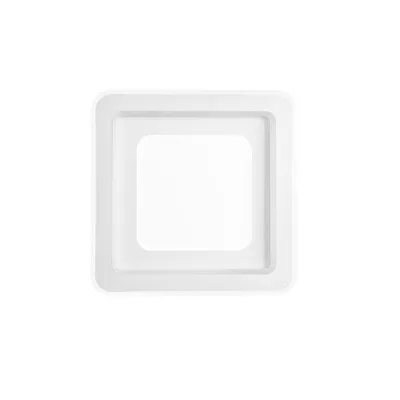 Plafoniera quadrata in metallo e acrilico bianco, 1 LED 40W, CCT + RGB, 48x48cm
