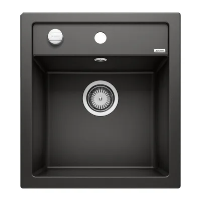 PRONTA CONSEGNA - Blanco Lavello una vasca DALAGO 45 1525869 finitura nero da 46.5x51 cm - Sopratop