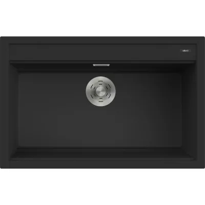 Elleci Lavello una vasca BEST 130 LKB13086 finitura composito K86 nero da 79x51 cm