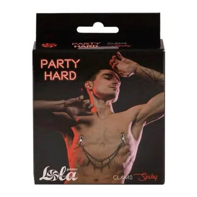 Lola Games Party Hard Clams Spiky Pinze Capezzoli Regolabili con Catena