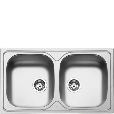 Smeg Lavello due vasche LYP862 finitura acciaio inox da 86 cm - IN PROMOZIONE FINO AL 30/06