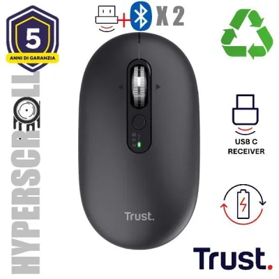 SERON HYPSCROLL SLIM WRLS MOUSE BLK 26018