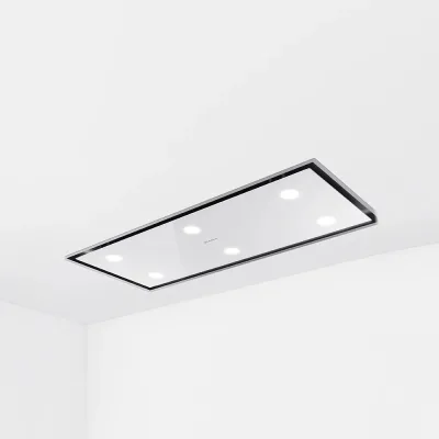 Faber Cappa a soffitto HEAVEN BRIGHT A120 G/WH KL 350.0679.873 finitura vetro bianco da 120 cm