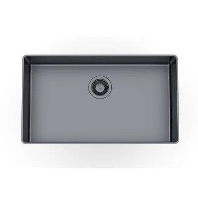 Foster Lavello una vasca 4371 056 finitura acciaio PVD gun metal da 72.6x41.6 cm - IN PROMOZIONE FINO AL 30/06
