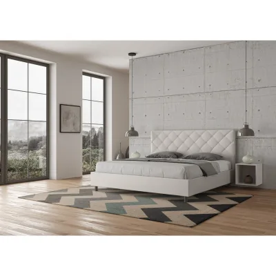 Ityhome Letto super king Priya in similpelle da 200 cm