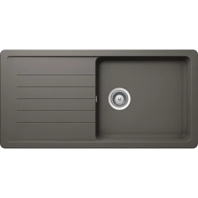 Schock Lavello una vasca con gocciolatoio TOLEDO D100 L TOLD100LA91 finitura silverstone da 100x50 cm