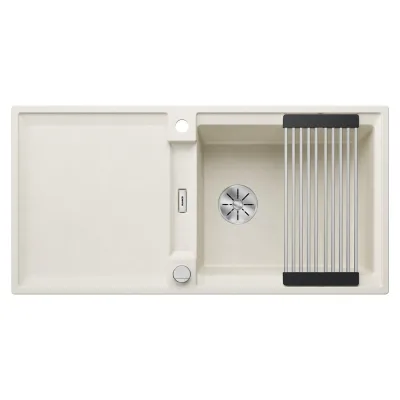 Blanco Lavello a una vasca con gocciolatoio reversibile ADIRA XL 6 S 1527622 finitura soft white da 100x50 cm - Sopratop