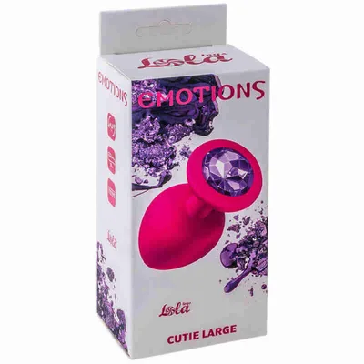 Plug anale Cutie Large silicone gioiello viola base larga sex toy Lola Games