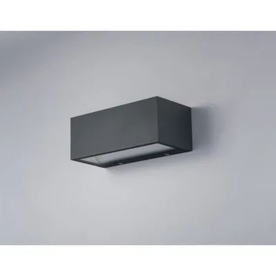Applique da esterno rettangolare in alluminio antracite, LED 18W, CCT, 22x10.3x8.5cm