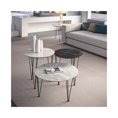 Maconi Tavolino Piramide 1067-G con piano in gres da 60 cm e h. 52 cm serie Coffee Table collection