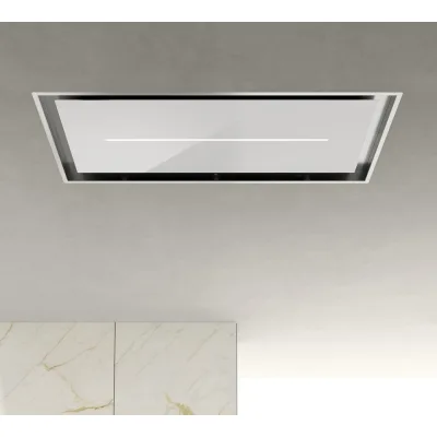 Airforce Cappa a soffitto aspirante SINERGIA FL EASY UP WH/A/100 CCSINE10031 finitura inox e vetro bianco da 100 cm