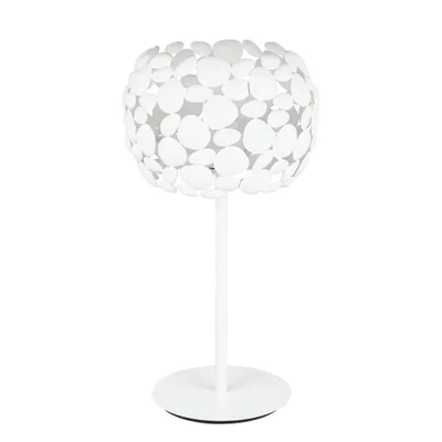 Lampada da tavolo moderna in metallo bianco, lampadina E27, 30x51cm