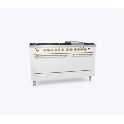 Ilve Cucina P15N da incasso Nostalgie P15FDQNE3 doppio forno cieco e piano cottura 9 fuochi con fry top e dual da 150 cm - IN PROMOZIONE FINO AL 6/07