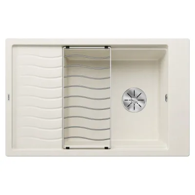 Blanco Lavello una vasca con gocciolatoio ELON XL 6 S 1527070 finitura soft white da 78x50 cm - Sopratop