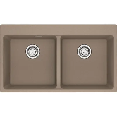 Franke: Lavello due vasche Vasche Sopratop Centro MRG 620-39-39 FTL 114.0666.369 finitura fragranite oyster da 86x50 cm