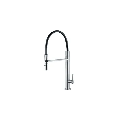 Foster Miscelatore monocomando con canna girevole e snodabile 8477 100 finitura acciaio inox