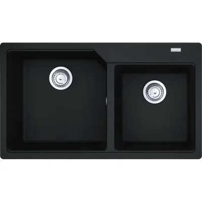 PRONTA CONSEGNA - Franke: Lavello due vasche Urban Incasso UBG 620-86 114.0686.775 finitura fragranite nero da 86x50 cm